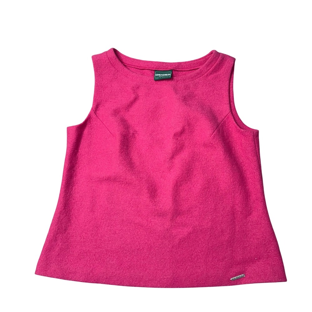Geiger Boiled Wool Top‎ Women 42 Pink Excellent Sleeveless Pure New Wool Austria